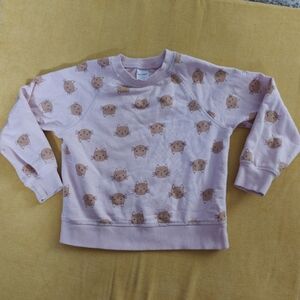 Hanna Andersson Pink Sweatshirt with Cat Print 6/7